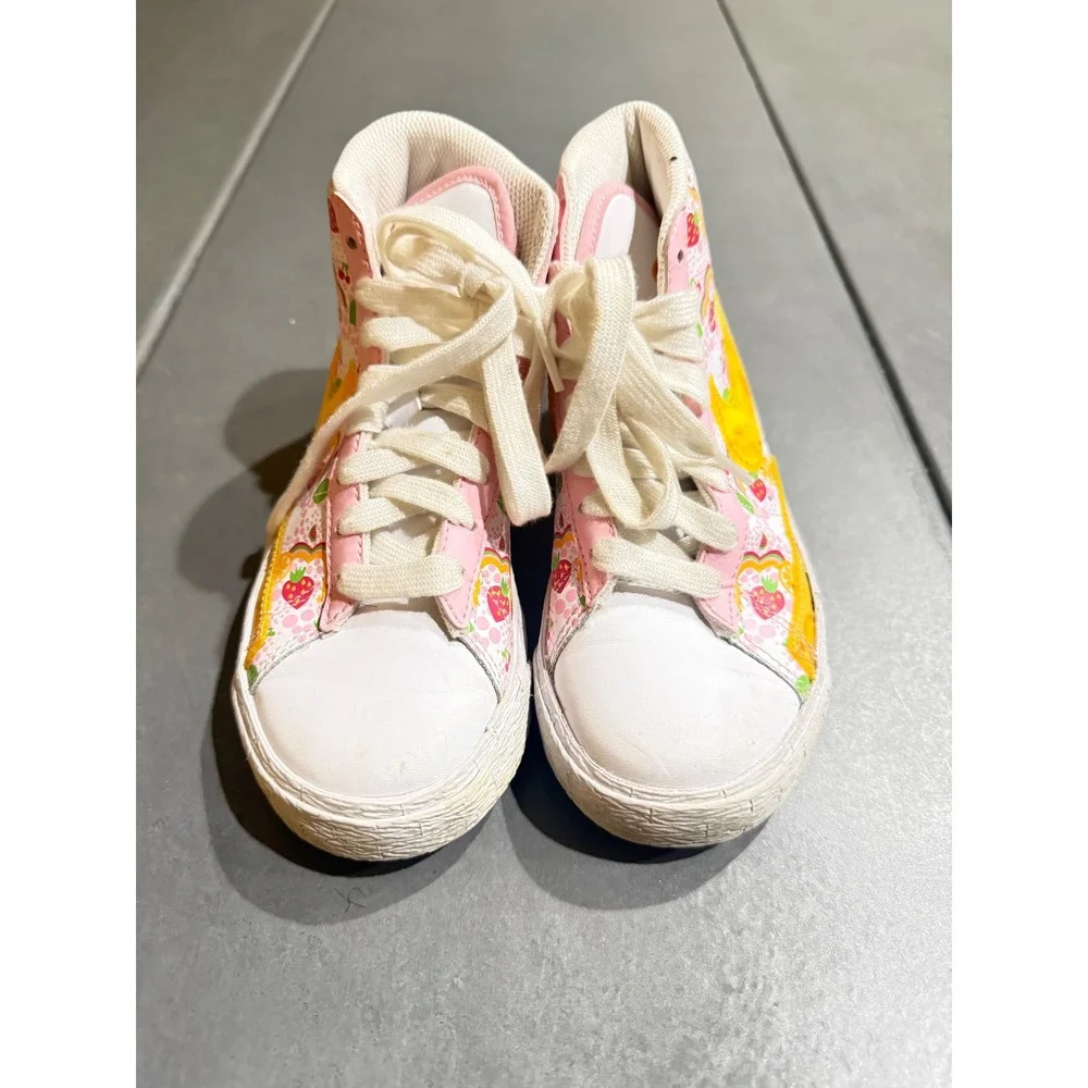 Nike Blazer Mid Kids 12C Fruit Print Pink Orange High Top Sneakers